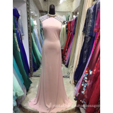 Alibaba China Custom Made Sweetheart Beaded Satin Pink Arabian Evening Dresses